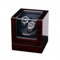 2+0錶位自動上鍊自轉錶盒 - 木紋黑