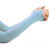 透氣抗UV冰絲防曬手袖 | 夏日冰袖 - 藍色 | UPF50+ 防紫外線