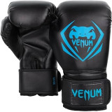 Venum CONTENDER 專業成人泰拳拳套 - 10oz 黑藍色