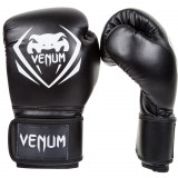 【限時優惠】Venum CONTENDER 專業成人泰拳拳套 - 12oz 黑色