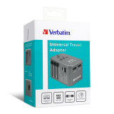 Verbatim 4 Ports 旅行充電器 USB萬用轉換插頭 (66433) | 支持Type-C QC3.0/PD快充 | 45W總輸出 | 香港行貨