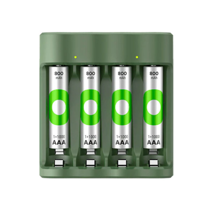 GP B421 綠再每日充USB 電池充電器連AAA電池套裝(4粒ReCyko鎳氫充電池