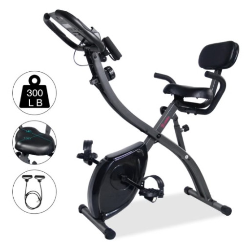 折疊磁控健身單車機 | 家用動感摺疊式健身腳踏車 - 黑色