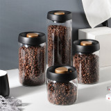 手按抽真空玻璃儲存罐 - 500ML | 密封保鮮罐 咖啡豆防潮儲物罐