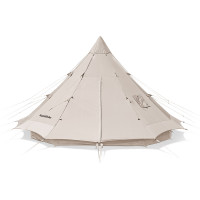 Naturehike 朗輕奢風戶外大型棉布金字塔帳篷 (NH22ZP016) - 卡其(營地版) | 12.3 Glamping系列 12人適用 - 訂購產品