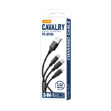 AZEADA 1.2米 三合一快充數據線 (PD-B92th) | Mircro Type-C Lightening | 多用途一拖三充電線 - 黑色