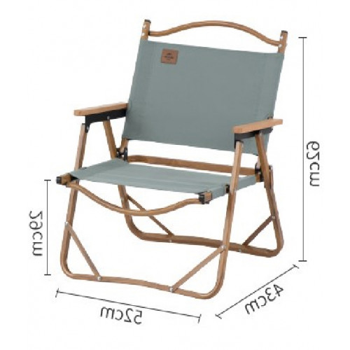 Naturehike MW02戶外便攜式質感木紋折疊椅 (NH19Y002-D) | 野外釣魚椅休閒椅 - 綠色