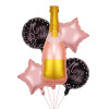 五件套裝生日派對香檳鋁膜氣球 - 粉紅色