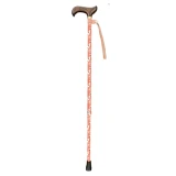 銀適可調節式拐杖(復古設計)|10段高度調節 - 粉紅色丹頂鶴圖案