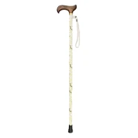 銀適可調節式拐杖(復古設計)|10段高度調節 - 綠色梅花圖案