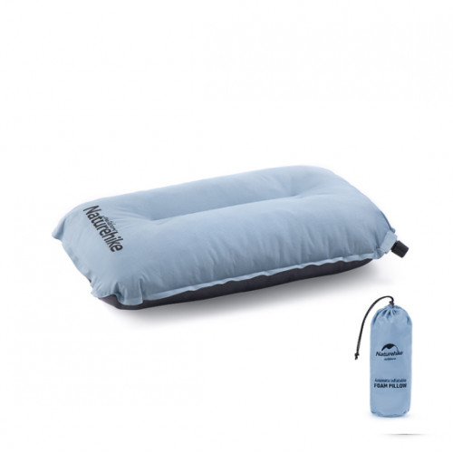 NatureHike 戶外自動充氣枕頭 (NH17A001-L) | 辦公室午休睡枕 旅遊露營舒適靠枕 - 淺藍色