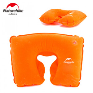 NatureHike 植絨旅行充氣枕頭 (NH15A003-L) | 脖枕U型枕頭頸椎枕頭 - 橙色