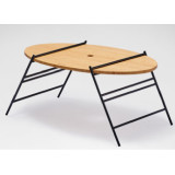 NatureHike 戶外可摺疊橢圓桌 (NH20JJ018) - 竹色 | 便攜式露營野餐折疊桌