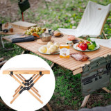 NatureHike 戶外蛋捲摺疊桌 (NH19JJ009) | 便攜式桌子露營實木燒烤野餐桌 - 深啡色小款