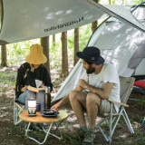NatureHike 露營便攜摺疊椅 (NH19JJ004) | 野餐燒烤收納椅 戶外釣魚靠背小椅子 - 卡其色