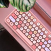 MOFII 摩天手藍芽無線鍵盤滑鼠套裝 | 打字機手感 少女粉混彩懸浮式按鍵 機械手感 - 粉色混彩