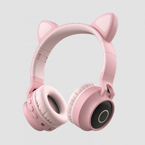 CAT EAR 炫彩貓耳藍牙耳機耳罩 | 藍芽5.0閃速連接 15小時超長續航 - 粉色