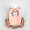 可愛萌寵USB加濕器水氧機 | 便攜300ML水箱 七彩夜燈 奈米霧化 - 粉紅色