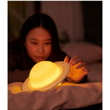 夢幻3D打印星際土星燈 | 逼真土星環 觸控三色柔光切換 伴睡小夜燈