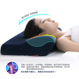 3D科技防鼾護頸椎蝶形枕頭 | 頸椎牽引 仰臥側睡高低支撐 超柔高密支撐 - 藍色