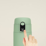 智能測溫不銹鋼保溫杯 520ml | 喝水水杯水壺 便捷直飲吸管 LED溫度顯示 - 綠色