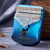 21音寬音域Kalimba卡林巴琴拇指琴 | 超快上手 全實木單板 舒適演奏工藝 - 藍色