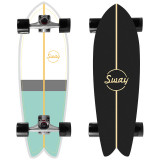 SWAY SurfSkate CX4 陸地衝浪板滑板 | 四輪滑板模擬衝浪滑雪訓練魚板 - 綠尾