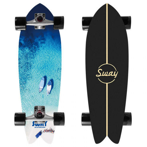 SWAY SurfSkate CX4 陸地衝浪板滑板 | 四輪滑板模擬衝浪滑雪訓練魚板 - 海洋