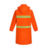 成人長款加厚反光雨衣 - 橙色165CM身高適用 | 戶外工作 反光衣 | 雙門襟