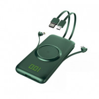 LORO 20000mAh 5合1 無線移動電源 | 無線充電寶 | 自帶數據線 - 綠色