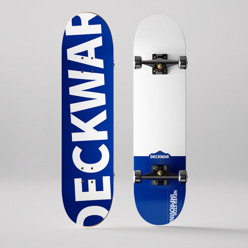 Deckwar 入門雙翹四輪花式滑板 - 藍色