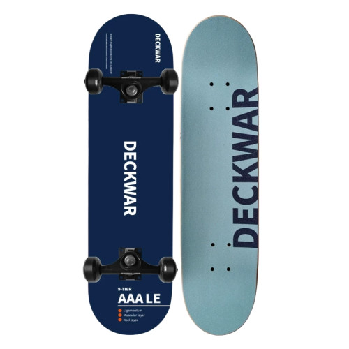 初學者入門動作專用滑板 - 青藍彩砂 | 9層AAA楓木 | 金剛砂防滑砂紙 | 高速防爆軸承 | 高彈緩震