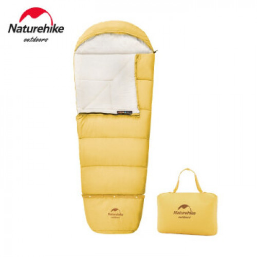 Naturehike C300兒童加大款保暖木乃伊睡袋 (NH21MSD01) - 黃色 | 純棉 | 保暖 - 加大款 - 黃