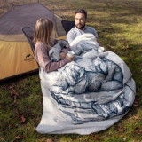Naturehike 雙人連枕頭睡袋北極熊圖案睡袋 (NH19S016-D) | 可一分為二 | 舒適中空棉