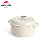 Naturehike 便攜防燙露營燜燒鍋 (NH20CJ021) - 白色 | 防鏽鑄鐵 | 易漂搪瓷塗層 - 白