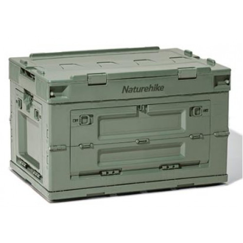 Naturehike 戶外50L多開口折疊耐重收納箱 (NH20SJ036) - 淺綠色 | 多側開門 | 環保PP材質 - 50L淺綠色 - 50L淺綠色