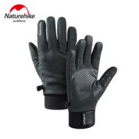 Naturehike 冬天保暖抓絨防水軟殼手套 (NH19S005-T) - 黑色 XL | 防風防水滑雪手套 - XL - 黑 