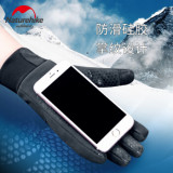 Naturehike 冬天保暖抓絨防水軟殼手套 (NH19S005-T) - 黑色 XL | 防風防水滑雪手套 - XL - 黑