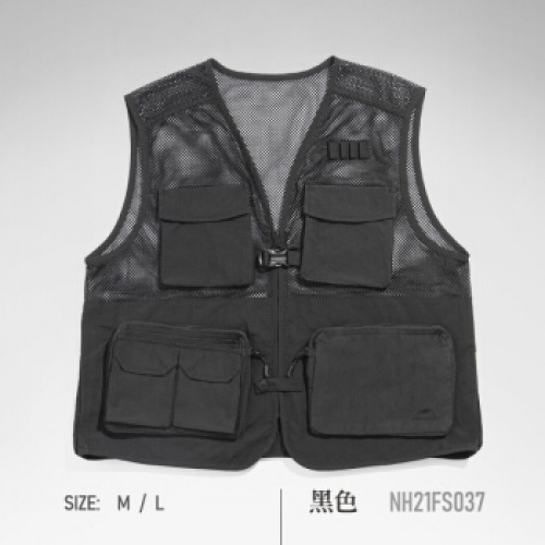 Naturehike 網布多口袋便攜背心外套 (NH21FS037) - 黑色M碼 | 輕量防潑水 | 速乾耐磨 - M - 黑
