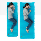 Naturehike 70D尼龍TPU連枕頭超輕充氣戶外睡墊 (NH18Q001-D) - 淺藍加大款 | 自動充氣 - 淺藍加大款