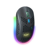 Dragon War ELE-G27 RGB羽量級92g無綫滑鼠 - 黑色 | 3600dpi | 靜音按鈕 | 香港行貨 - 黑色