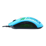 Dragon War ELE-G26蜂窩形RGB燈效 65g 超輕滑鼠 - 藍色 | 6400DPI | 香港行貨 - 藍色