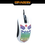 Dragon War ELE-G26蜂窩形RGB燈效 65g 超輕滑鼠 - 白色 | 6400DPI | 香港行貨 - 白色