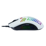 Dragon War ELE-G26蜂窩形RGB燈效 65g 超輕滑鼠 - 白色 | 6400DPI | 香港行貨 - 白色