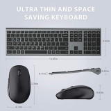iClever DK03 Combo 4.2藍牙+2.4G無線充電滑鼠鍵盤組合 | 可配對3台設備 | 靜音按鍵 | 香港行貨 - 玫瑰金