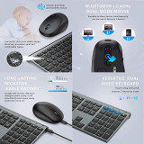 iClever DK03 Combo 4.2藍牙+2.4G無線充電滑鼠鍵盤組合 | 可配對3台設備 | 靜音按鍵 | 香港行貨