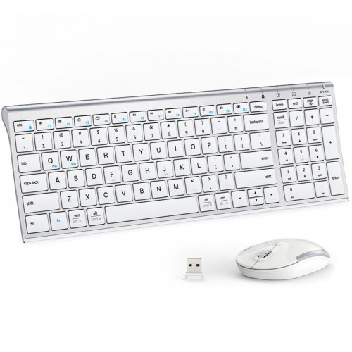 iClever IC-GK03 2.4G無線超薄鍵盤和鼠標組合 - 銀色 | 靜音按鍵 | 1600dpi | 香港行貨 - 銀色