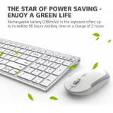 iClever IC-GK03 2.4G無線超薄鍵盤和鼠標組合 - 銀色 | 靜音按鍵 | 1600dpi | 香港行貨 - 銀色