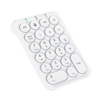 iClever IC-KP08 便攜式5.1藍牙數字鍵盤 - 白色 | 便捷功能鍵 | 數據輸入 | 香港行貨 - 白色
