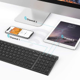 iClever IC-BK10可充電藍牙5.1全尺寸超薄鍵盤 - 銀色 | 連數字鍵盤 | 人體工學設計 | 香港行貨 - 銀色